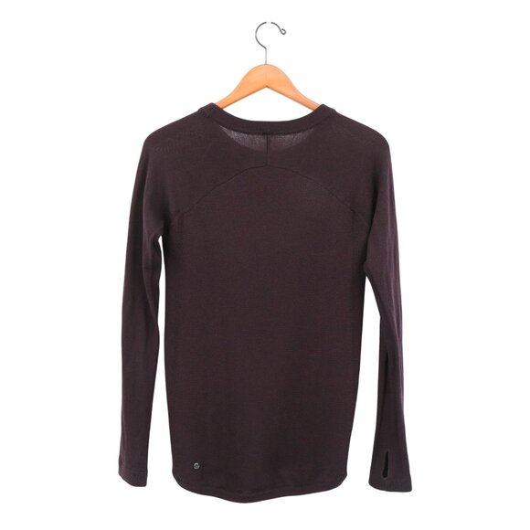 Lululemon Sit in Lotus Long Sleeve Pullover Sweater in Black Cherry 6 8 - Picture 6 of 7